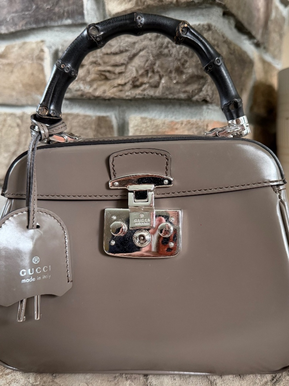 Gucci Lady Lock Small Bamboo Top Handle Bag